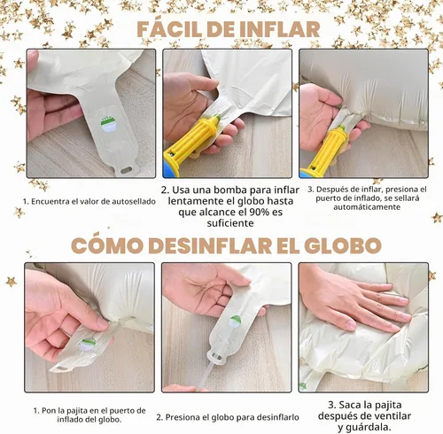 Vista 3 de Globos de 1 globo de color blanco crema de 40 pulgadas, globos grandes de número 1 de helio, globos grandes de aluminio de cumpleaños para niños