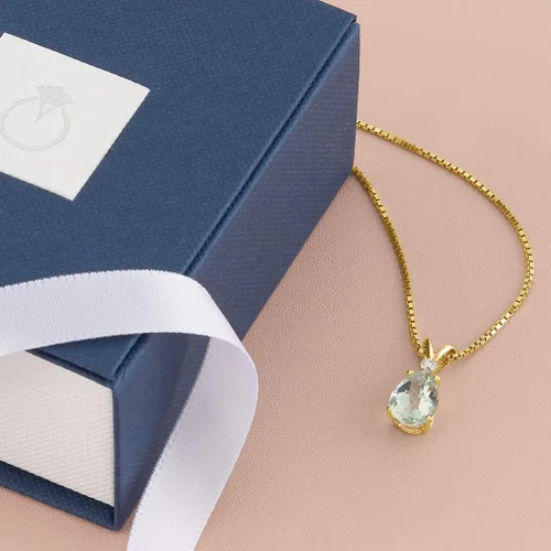 Vista 6 de Peora Dije de oro de 14 quilates para mujer con diamante, elegante diamante solitario en forma de lágrima de 10x7mm 0.394 x 0.276 pulgadas, piedras