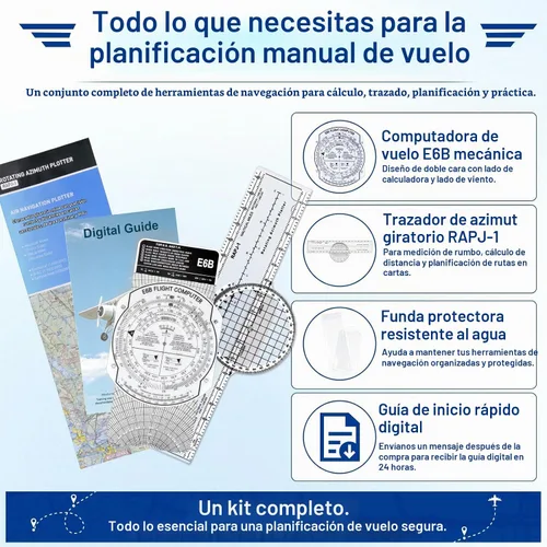 Vista 2 de SimCoach Aviation Plotter Kit with Mechanical E6B Flight Computer