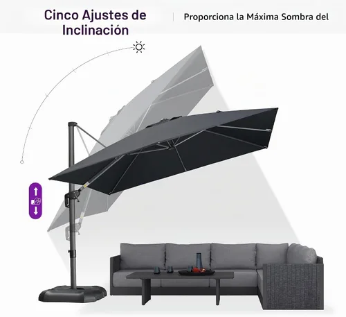 Vista 20 de PURPLE LEAF Paraguas al aire libre con base 8' x 8' protección solar verde Manzana Verde (Apple Green)