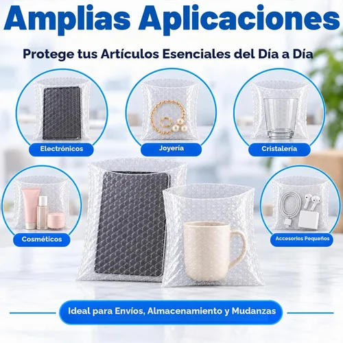 Vista 7 de Bolsas de burbujas de 5 x 8 pulgadas, 25 bolsas de burbujas de doble pared a prueba de golpes, bolsas de burbujas transparentes para embalaje