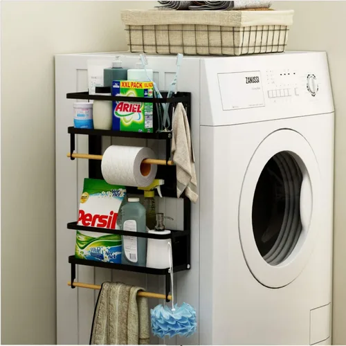 Vista 7 de EASTTOWEST Estante magnético para especias, estante magnético de cocina de 4 niveles para refrigerador, nevera, organizador con 2 soportes