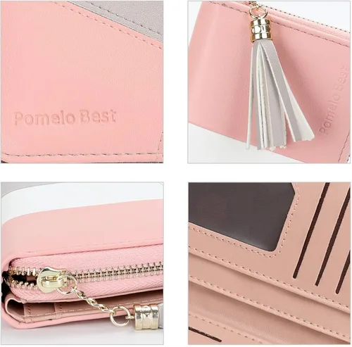 Vista 6 de Carteras RFID para mujer con múltiples ranuras para tarjetas y compartimento para teléfono celular
