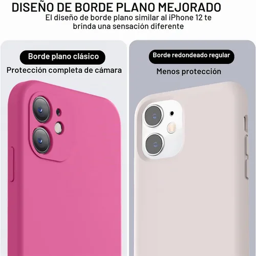 Vista 3 de Vooii Pitaya - Funda compatible con iPhone 11, silicona líquida mejorada con bordes planos, protección de cámara, forro de microfibra suave