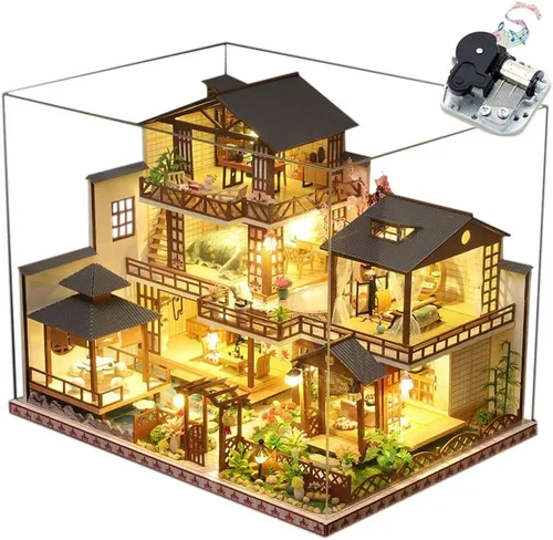 Vista 9 de Miniture House - Juego de miniture de té 3D, hecho a mano, rompecabezas creativo, casa de juguetes para adultos y niños Mañana Sune