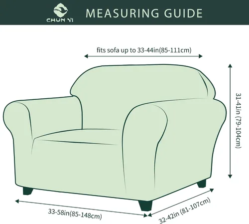 Vista 3 de CHUN YI - Funda elástica de 1 pieza para sillón grande, funda protectora suave de Jacquard con elastano, detalle de cuadros y parte inferior