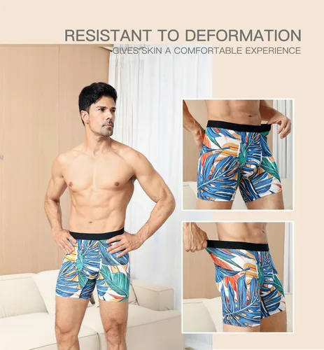 Vista 3 de HAVVIS Calzoncillos tipo bóxer de viscosa de bambú para hombre, ropa interior suave y cómoda para hombre, paquete múltiple