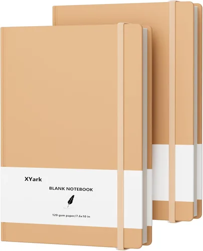 Vista 10 de Cuadernos Grandes B5 de Cuadrícula de Puntos, Cuaderno de Bocetos de Tapa Dura Kraft, Cuadernos de Composición por Materias con Papel de Cuadrícula