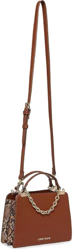 Vista 5 de Anne Klein Mini bolso convertible recortado de serpiente con cadena de botín