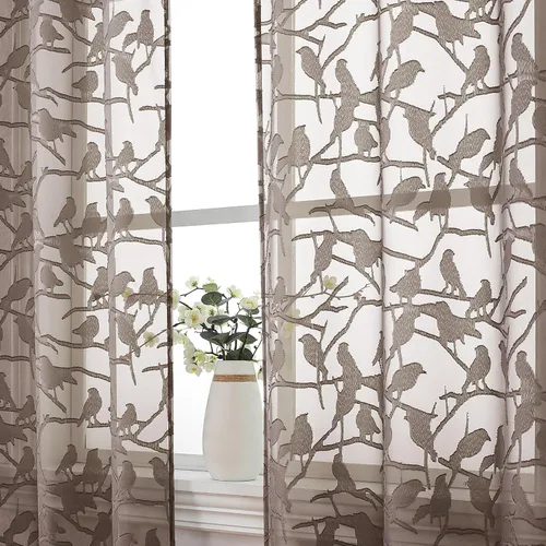 Vista 60 de OVZME Anji Clip Voile Sheer Tiers RD 2X30X36 Negro