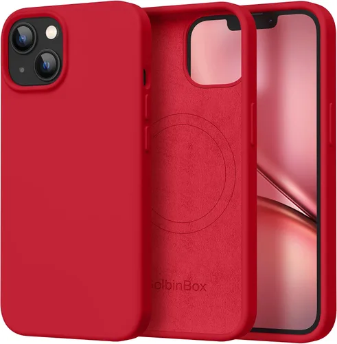 Vista 29 de GolbinBox Funda magnética para iPhone 17, compatible con MagSafe, cubierta de silicona integrada para control de cámara, funda de silicona líquida a