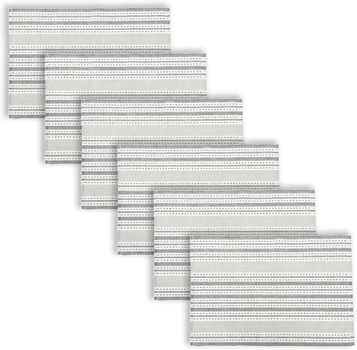 Vista 2 de C&F Home Warner Slate Woven - Juego de 6 manteles individuales rectangulares reversibles, color gris