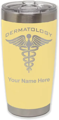 Vista 14 de LaserGram Vaso aislado al vacío de 20 onzas, dermatología, grabado personalizado incluido (negro)