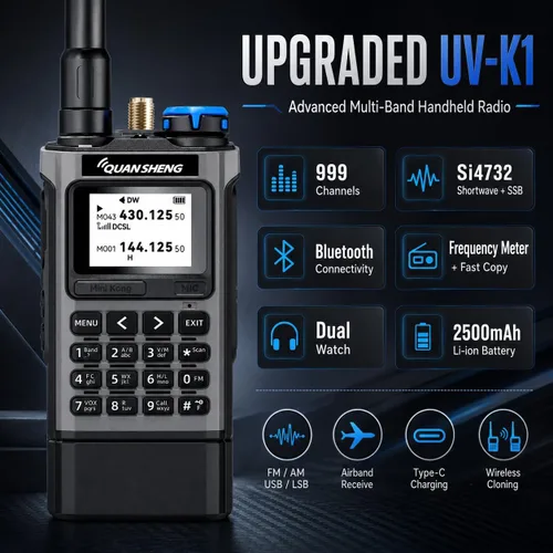 Vista 2 de QUANSHENG Radioaficionado de mano UV-K1