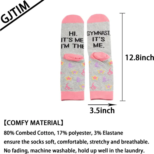 Vista 2 de Regalo de gimnasta, regalo de equipo de gimnasia Hi It's Me I'm The Gymnast, calcetines de gimnasia para graduación