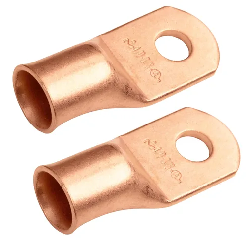 Vista 202 de SELTERM - 5 terminales de anillo resistentes para cable de batería, calibre 1/0 AWG, pernos de 1/2 pulgadas, terminales de calibre 0, ojales