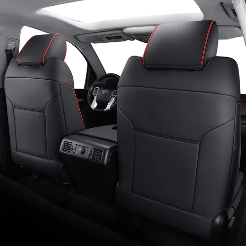 Vista 2 de Huidasource Fundas para Asiento de Tundra, Fundas de Asiento de Cuero Delantero y Trasero, Protector Impermeable para Asiento de Coche Adecuado