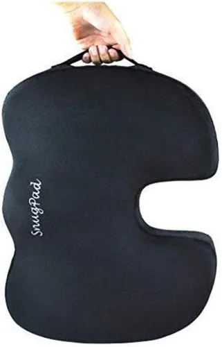 Vista 2 de cojín de asiento ortopédico de coxis de espuma viscoelástica para dolor de espalda, ciática y coxis, reduce el dolor de ciática y coxis, ideal