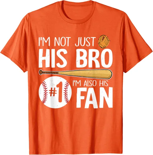 Vista 80 de Camiseta Baseball Brother I'm Not Just His Bro I'm His Number One Fan, Negro