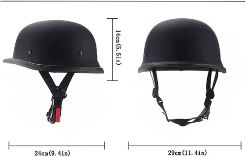 Vista 2 de German Style Motorcycle Half Helmet, Retro Half Face Helmet for Adult Men Women DOT Approved