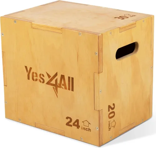 Vista 16 de Yes4All Plyo Box, 3-in-1 Wooden Box Jump for Home Gym, Lunges, Squats, Dips