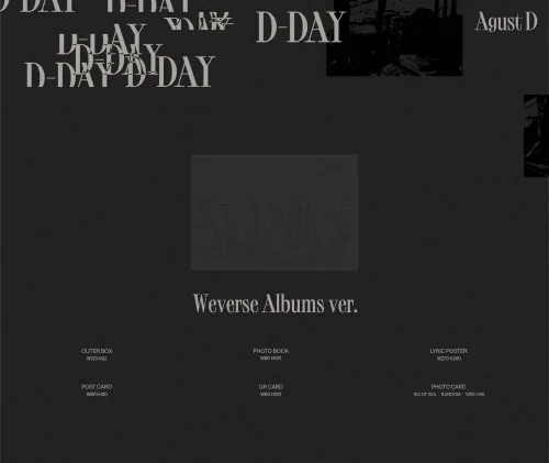 Vista 2 de Genie Music Agust D [BTS SUGA] - D-DAY (Álbumes Weverse ver.)