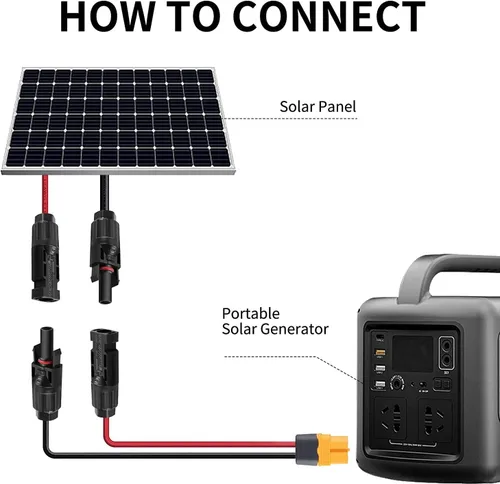 Vista 4 de Cable de extensión adaptador XT60, XT60 a conector solar 12 AWG cable conector de panel solar compatible con Bluetti Ecoflow River Delta Series