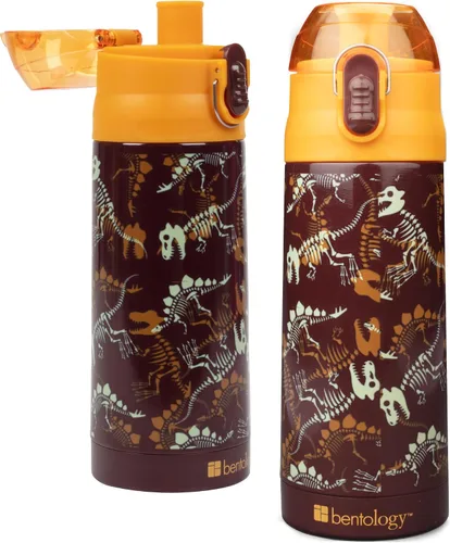 Vista 9 de Bentology - Botella de agua reutilizable de acero inoxidable de 13 onzas para niños, color azul