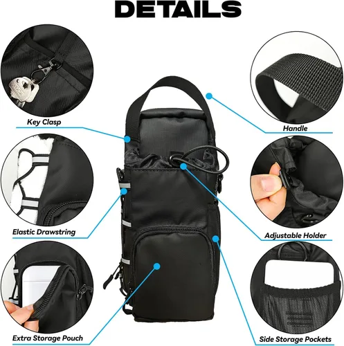 Vista 5 de Bolsa magnética de gimnasio para hombres y mujeres, soporte magnético para botella de agua para gimnasio, bolsa de gimnasio pequeña, regalos de Negro