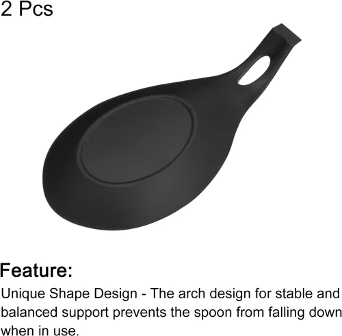 Vista 3 de uxcell Soporte de cuchara de silicona, 7.68 x 3.74 pulgadas, resistente al calor, soporte para utensilios de cocina, espátula, soporte para cucharón