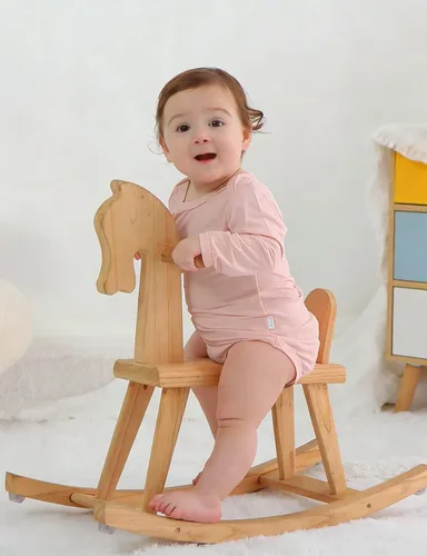 Vista 6 de Jimonda Rayón De Bambú Bebé Body Manga Larga Niño Niña Mameluco Suave Rubor y limón