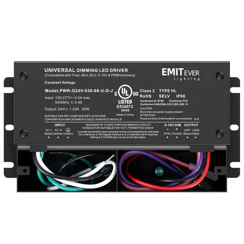 Vista 8 de EMITEVER Controlador LED regulable de 30 W, fuente de alimentación regulable Triac de 24 V, transformador de CA a CC para luz LED, compatible
