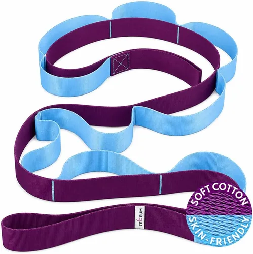 Vista 20 de TECEUM Stretching Strap with 10 Loops for Physical Therapy & Rehab Non-Elastic Yoga Stretch Band for Hamstring, Leg, Hip & Knee Rehab, Pilates