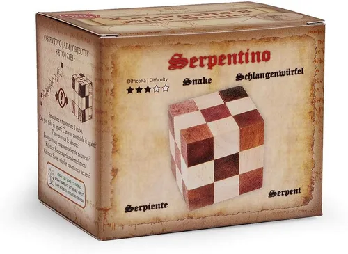 Vista 3 de Logica Jeux Art. Snake - Rompecabezas de lógica 3D - Dificultad 3/6 Dificultad - Rompecabezas de madera - Colección Leonardo da Vinci