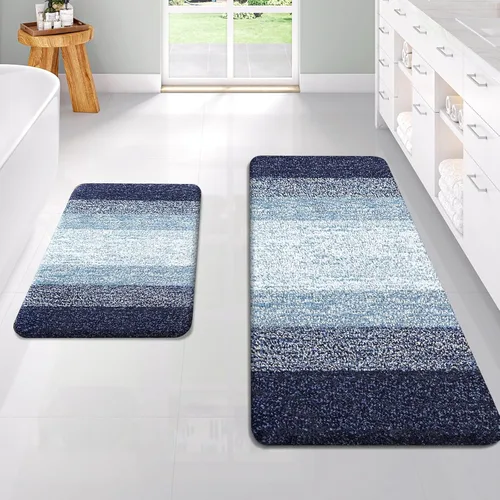 Vista 122 de OLANLY - Juego de tapetes para baño de 2 piezas, de microfibra, suaves y absorbentes, antideslizantes, lavables a máquina y para secadora, felpudos