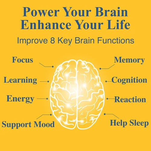 Vista 4 de Suplemento cerebral para memoria y enfoque, nootrópico para adultos, energía cerebral y claridad mental, sin cafeína, apoyo cognitivo, formulado por