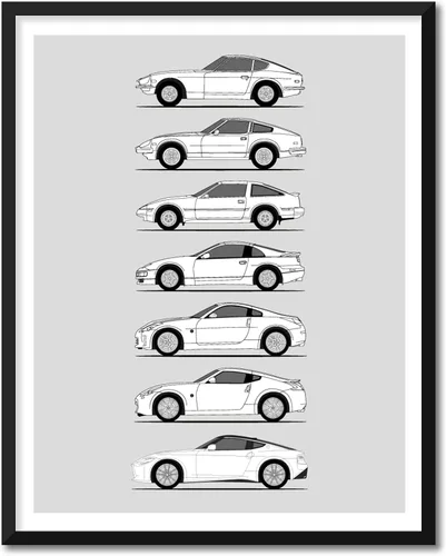 Vista 12 de Idea Network Póster hecho a mano compatible con Nissan Skyline GT-R Generations Print