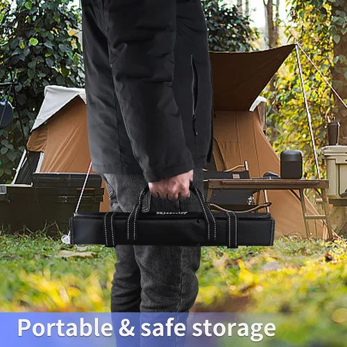 Vista 2 de 5 cuchillos de chef con bolsa de rollo, juego de cuchillos de cocina, cuchillo afilado de acero inoxidable para cortar carne, frutas y verduras