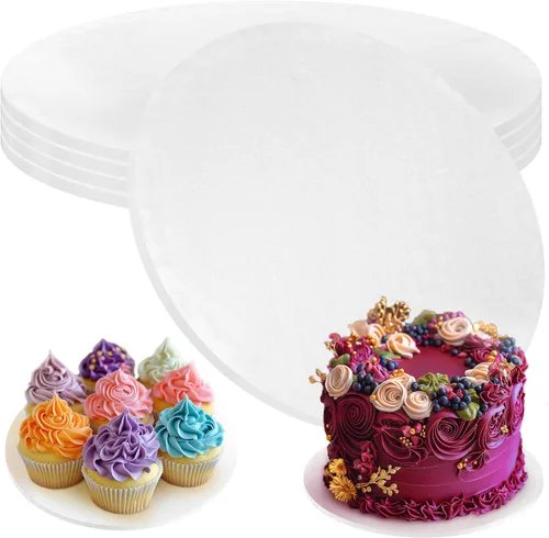 Vista 12 de Tablas para Pasteles - Paquete de 4, 12 pulgadas, Azul - Bases Redondas Reutilizables para Pasteles para Postres Espectaculares - Bases de Cartón