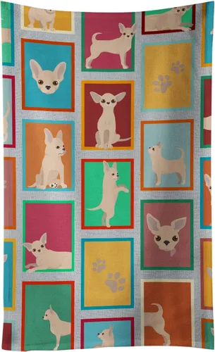 Vista 71 de Caroline's Treasures MLM1160KTWL - Lots of Red Siberian Husky - Toalla de cocina para invitados, toalla de baño decorativa para cara, té, paño