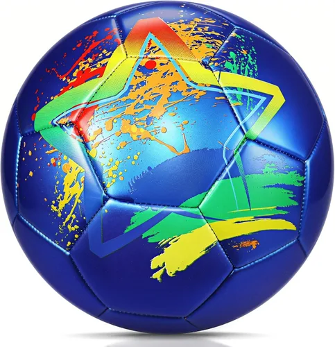 Vista 11 de Balón de Fútbol Tamaño 4, Balones de Fútbol de Construcción Duradera y de Larga Duración para Niños Adolescentes Chicos Chicas Jóvenes Jugadores