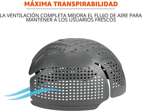 Vista 5 de Inserto universal de tapa de parachoques Ergodyne Skullerz 8945F(x) con ventilación extra, se ajusta a cualquier gorra de béisbol, carbón