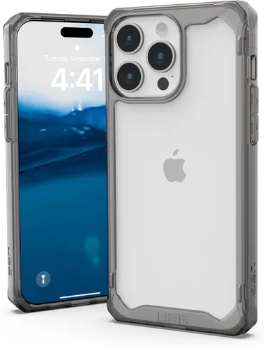 Vista 11 de URBAN ARMOR GEAR UAG [versión actualizada] Funda compatible con iPhone 15 Pro Max de 6.7 pulgadas, color ceniza de plasma, resistente, transparente
