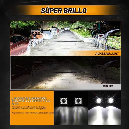 Vista 2 de Auxbeam Serie FA, cubos LED de 3 pulgadas con DRL, 2 modos, haz puntual, luces todoterreno de 20 W, luces de conducción, luces de pilar A, luces