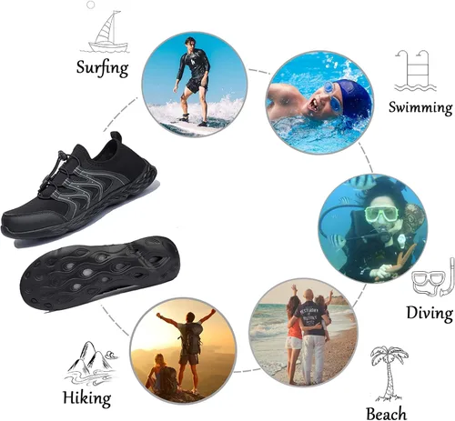 Vista 6 de deenor Zapatos de agua de secado rápido para hombre, ligeros deslizamientos en zapatos deportivos para caminar