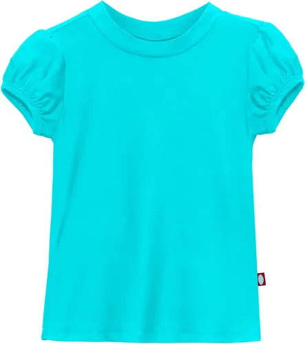 Vista 13 de City Threads Girls' Puff Short Sleeve Rashguard Swim Shirt negro