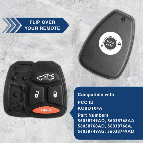Vista 4 de KeylessOption Reemplazo de llave de encendido remoto de entrada sin llave de goma para botón de reparación (paquete de 2)