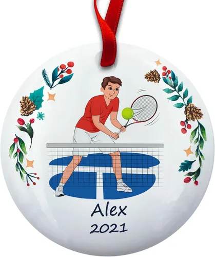 Vista 19 de Regalo de pickleball – Regalo de jugador de pickleball para hombres – Papá Abuelo Entrenador – Adorno de árbol de Navidad