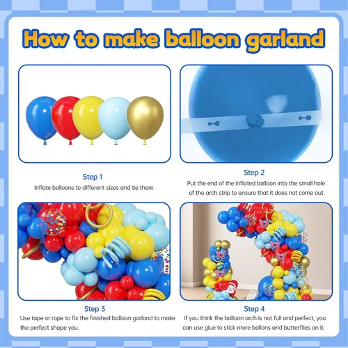 Vista 4 de PERPAOL 150 guirnaldas de globos rojos, amarillos y azules, globos de látex metálicos mixtos de confeti para cumpleaños, ducha, carnaval, circo