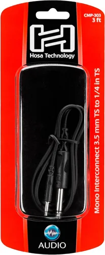 Vista 4 de Hosa cable CMP-303 cable 3,5 mm a 14" TS, Negro